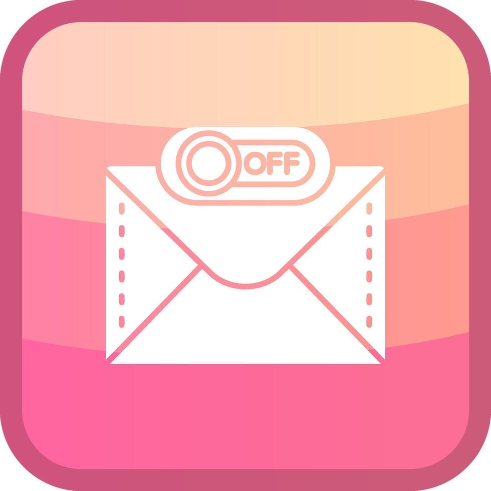 Off Glyph Squre Colored Icon vector