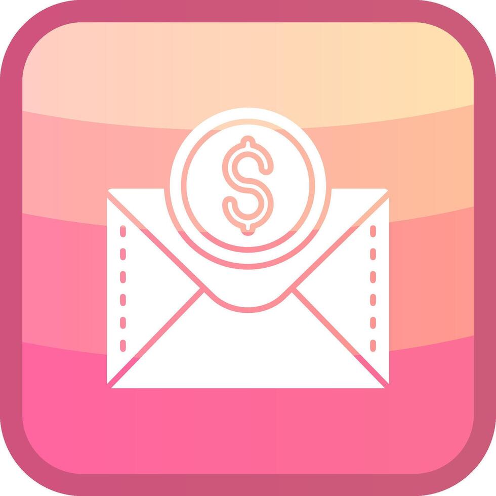 Dollar Glyph Squre Colored Icon vector