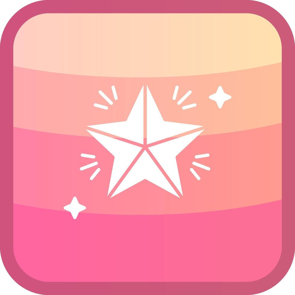 Star Glyph Squre Colored Icon vector