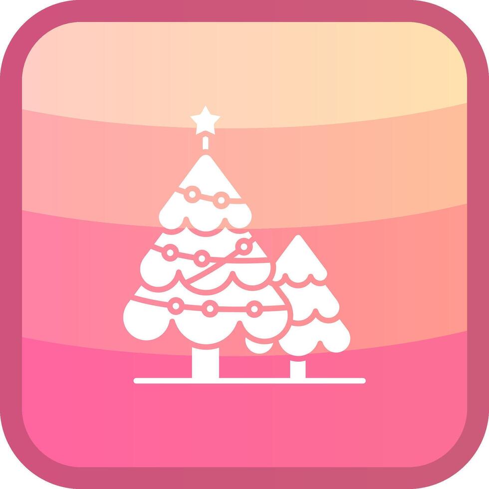 Navidad árbol glifo cuadrar de colores icono vector