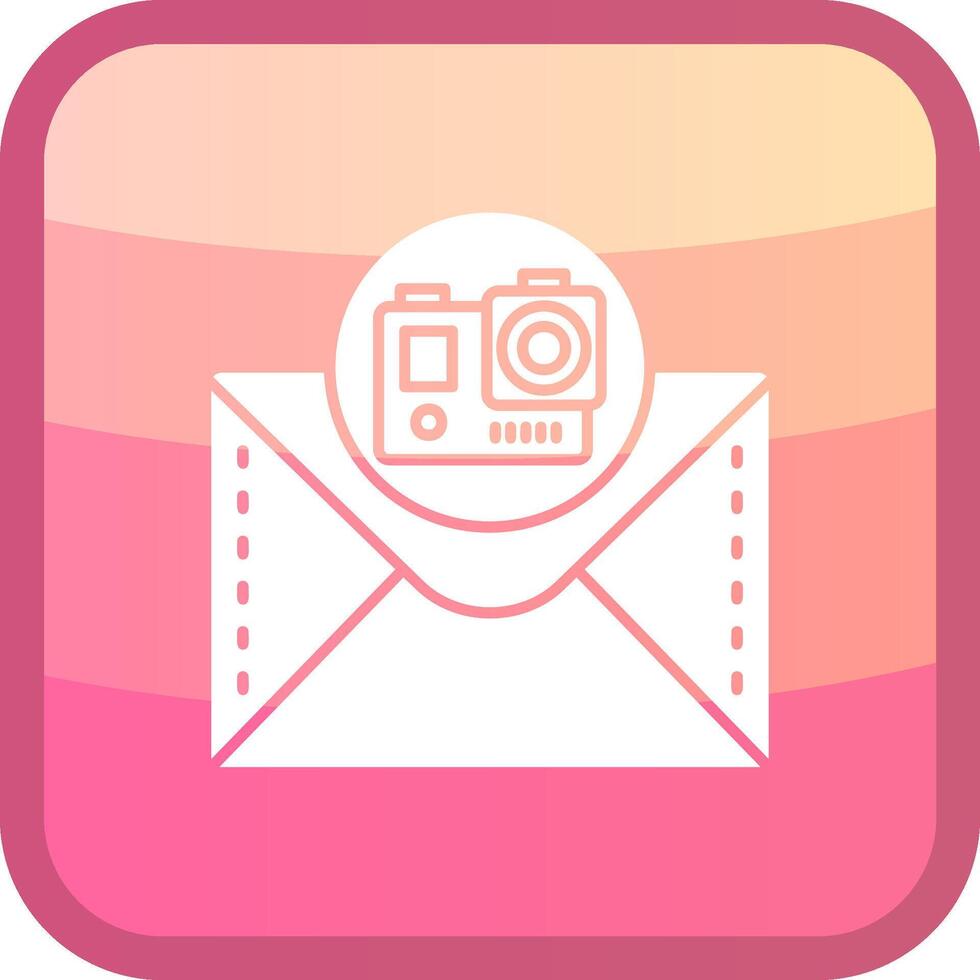 Camera Glyph Squre Colored Icon vector