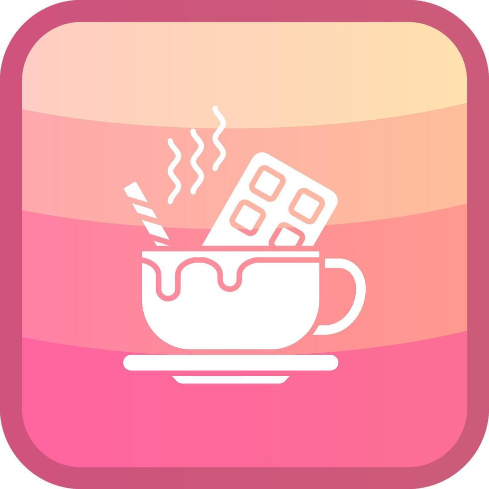 Hot Chocolate Glyph Squre Colored Icon vector