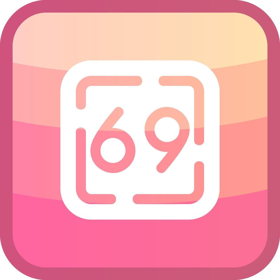 Sixty Nine Glyph Squre Colored Icon vector