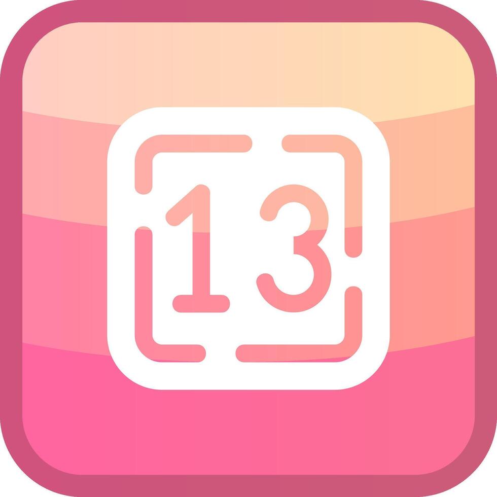 Thirteen Glyph Squre Colored Icon vector