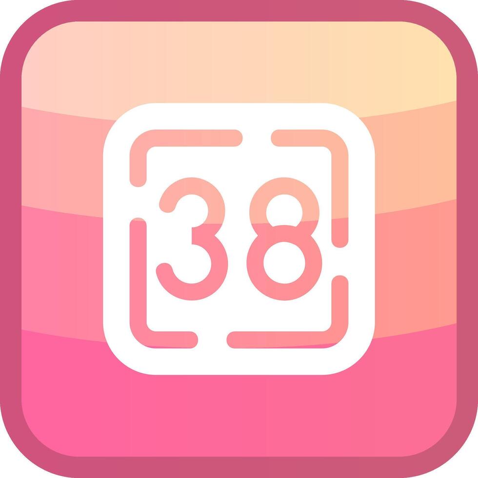 Thirty Eight Glyph Squre Colored Icon vector