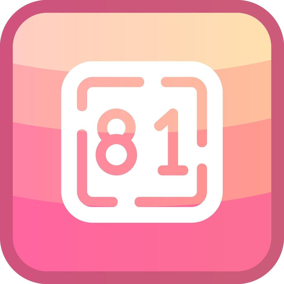 Eighty One Glyph Squre Colored Icon vector