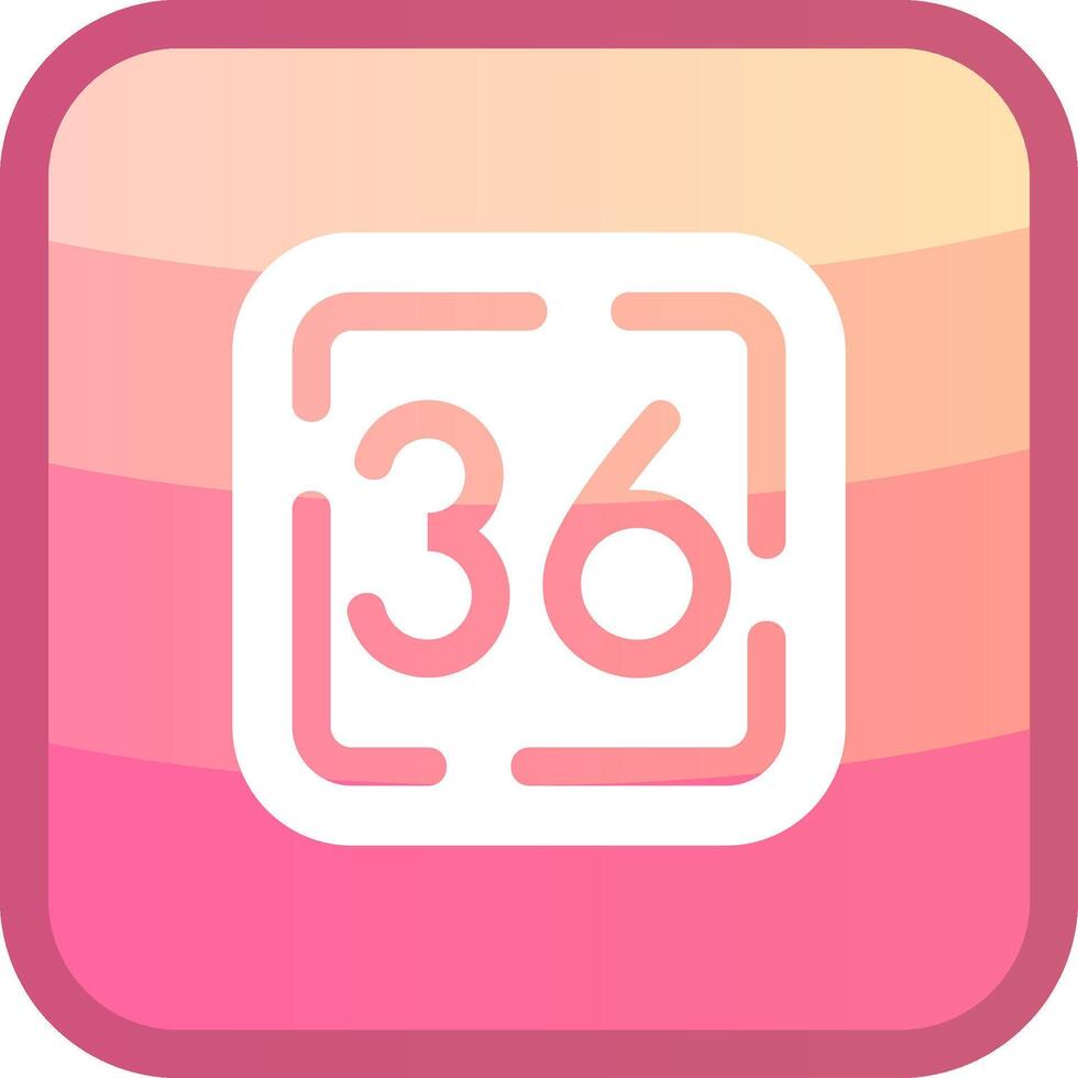 Thirty Six Glyph Squre Colored Icon vector