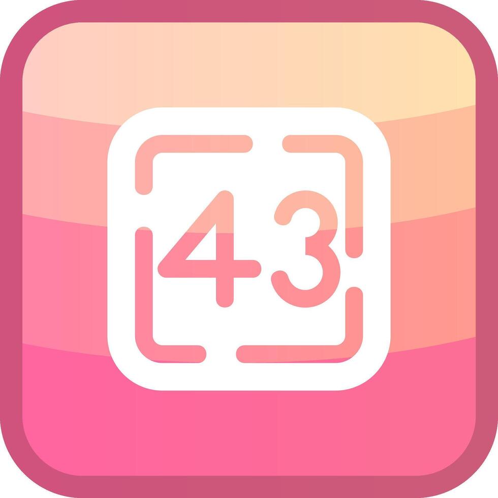 Forty Three Glyph Squre Colored Icon vector