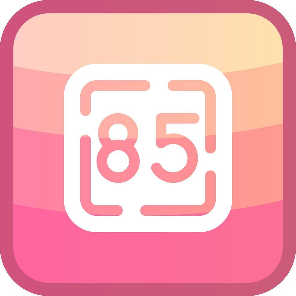 Eighty Five Glyph Squre Colored Icon vector