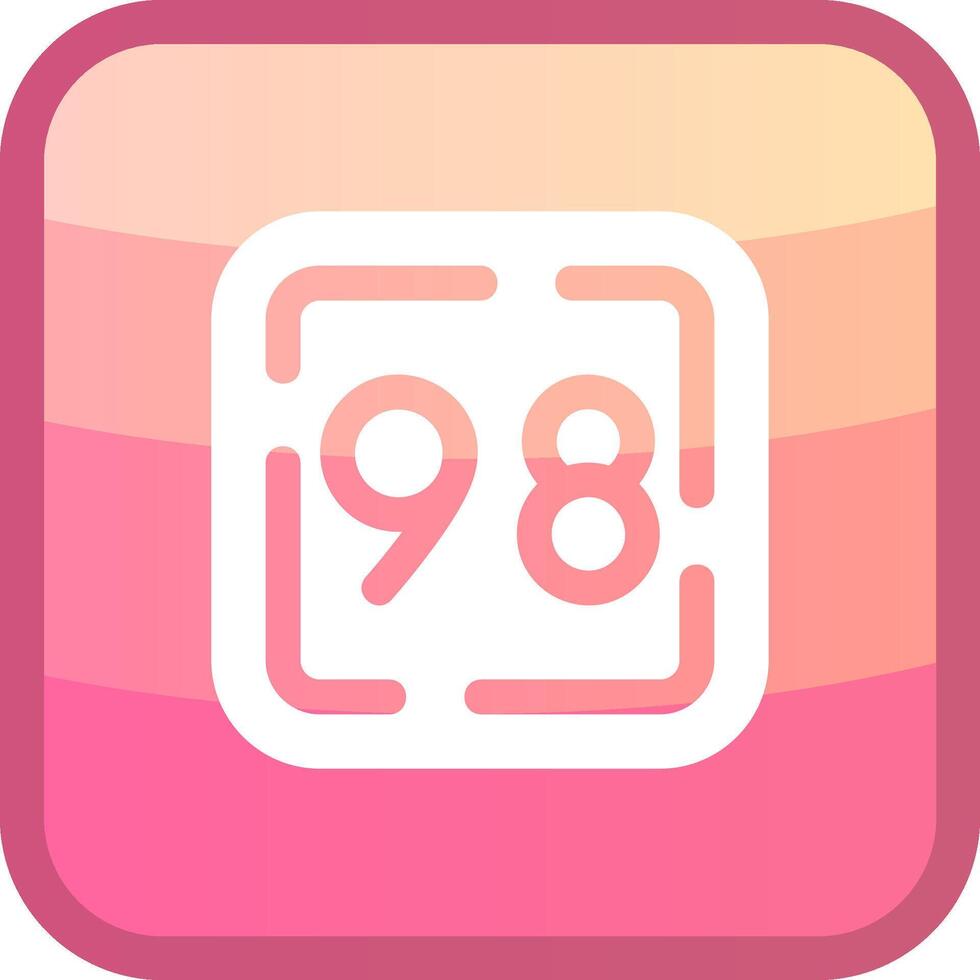 Ninety Eight Glyph Squre Colored Icon vector