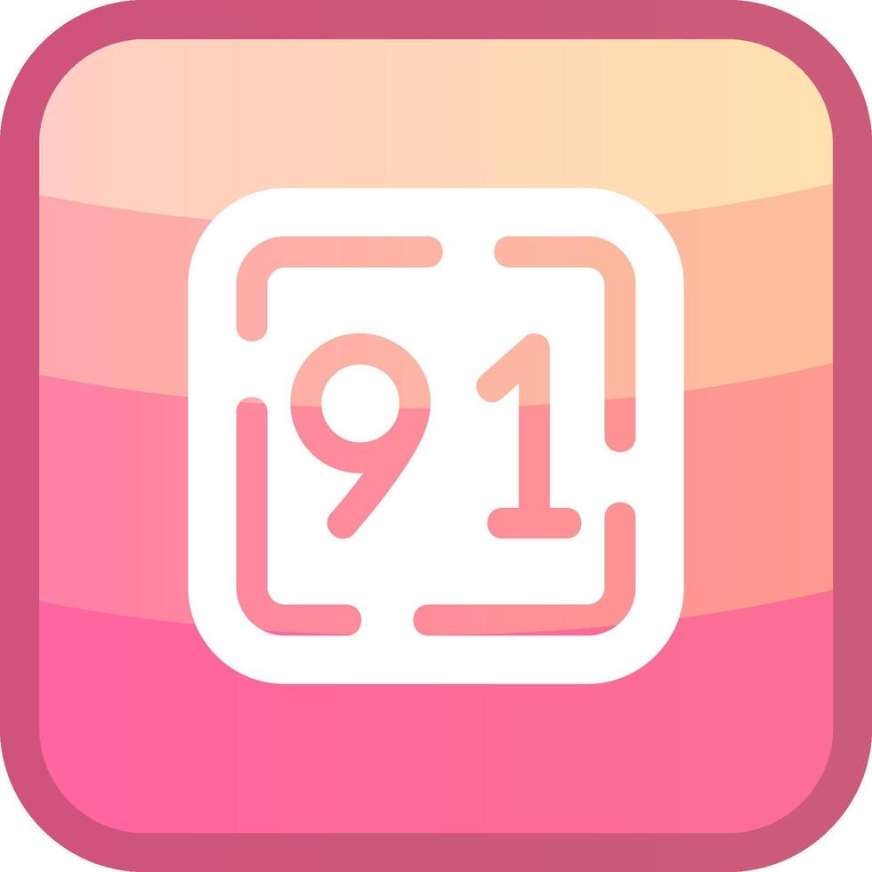 Ninety One Glyph Squre Colored Icon vector