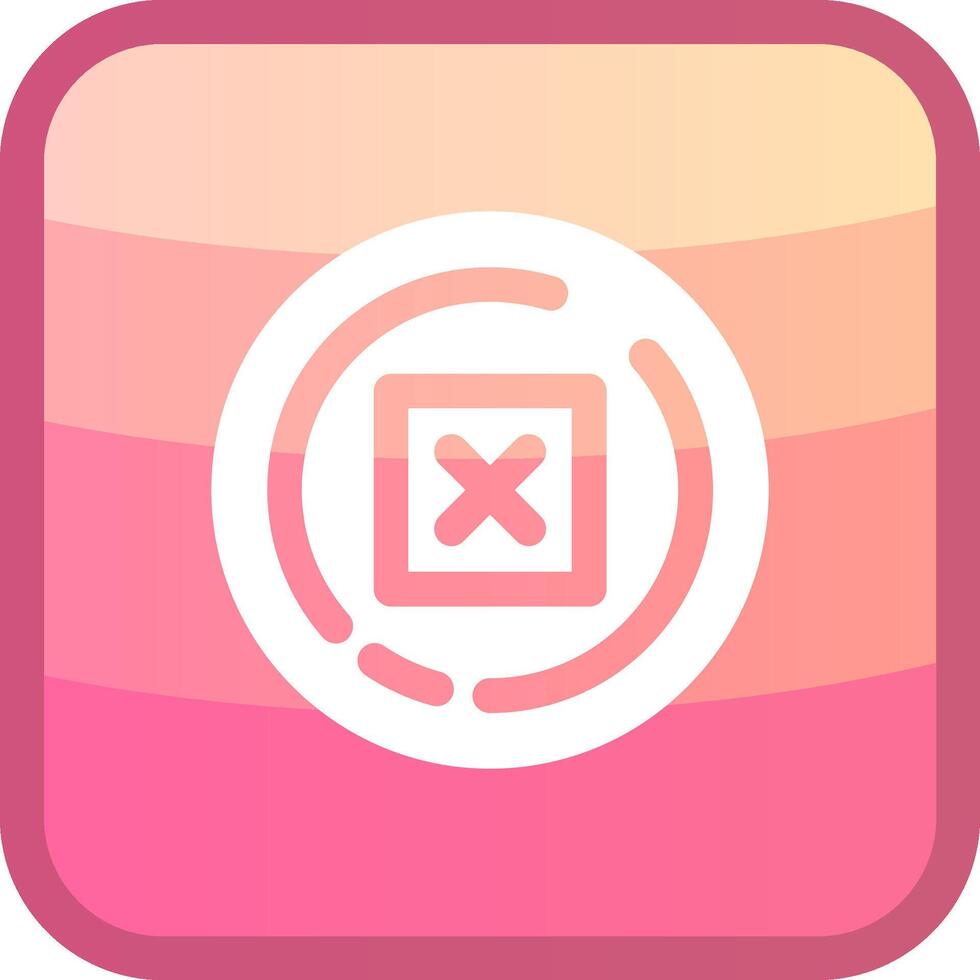 Delete Glyph Squre Colored Icon vector