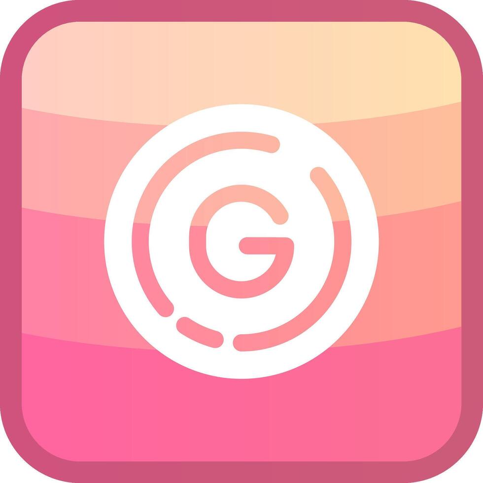Letter g Glyph Squre Colored Icon vector