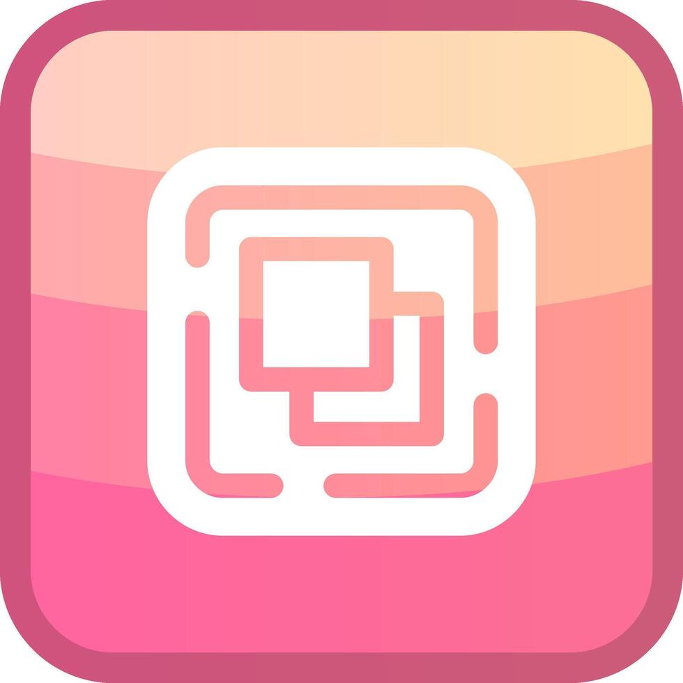 Copy Glyph Squre Colored Icon vector