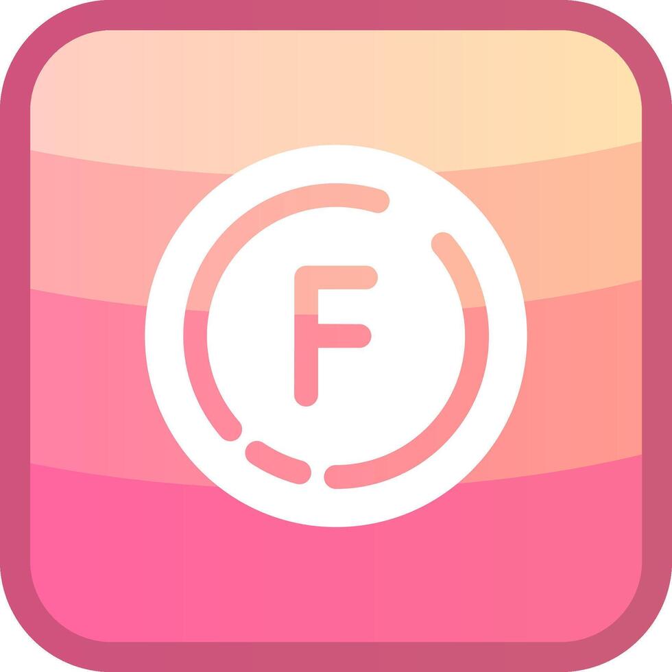 Letter f Glyph Squre Colored Icon vector