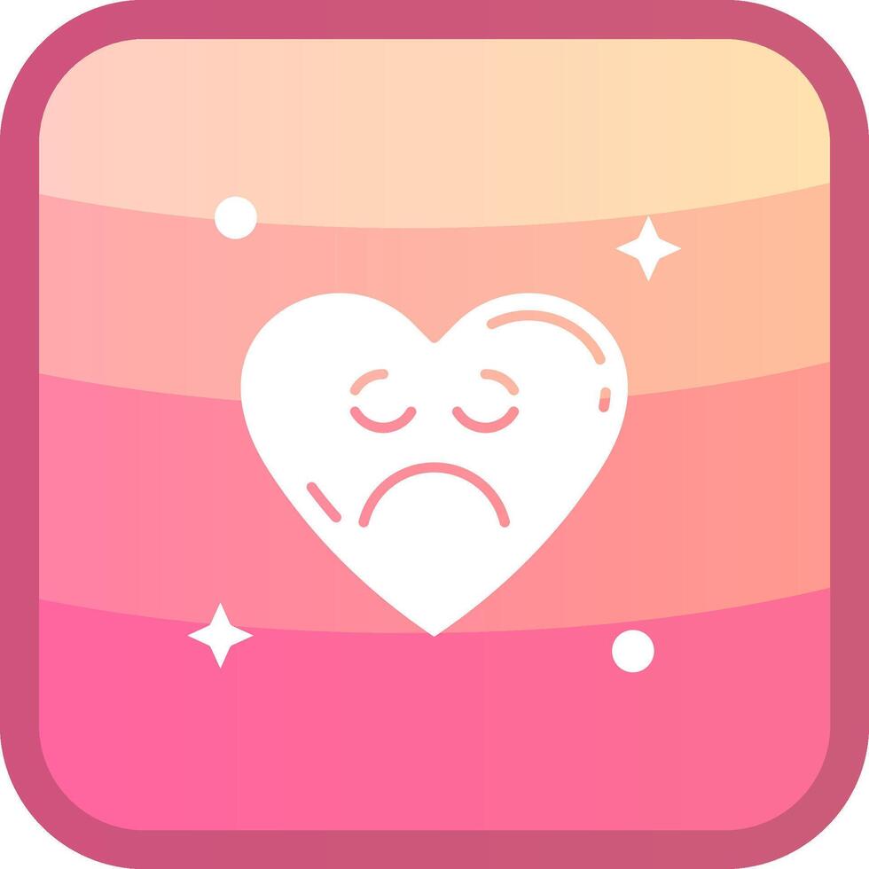 Sad Glyph Squre Colored Icon vector