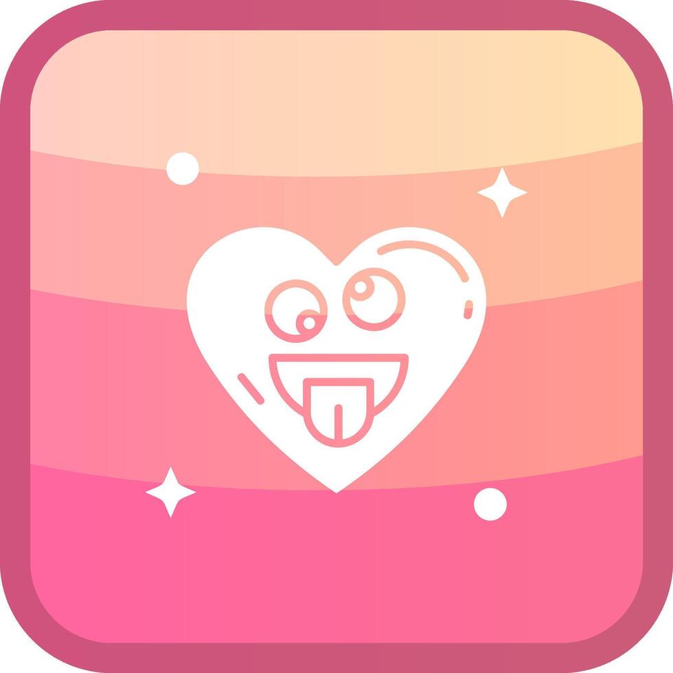 Zany Face Glyph Squre Colored Icon vector