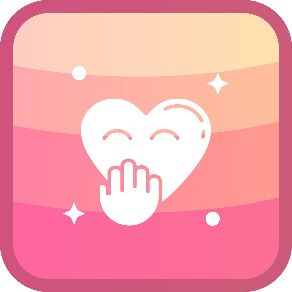 Blush Glyph Squre Colored Icon vector
