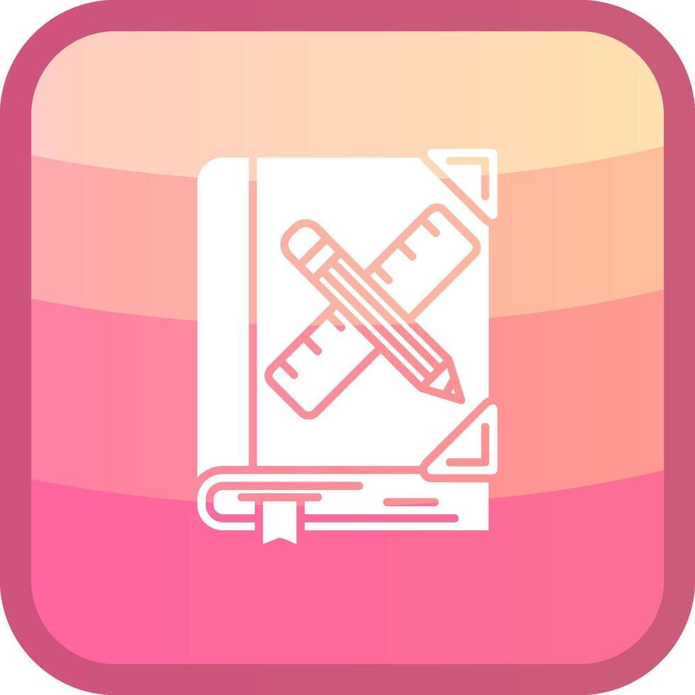 Art book Glyph Squre Colored Icon vector