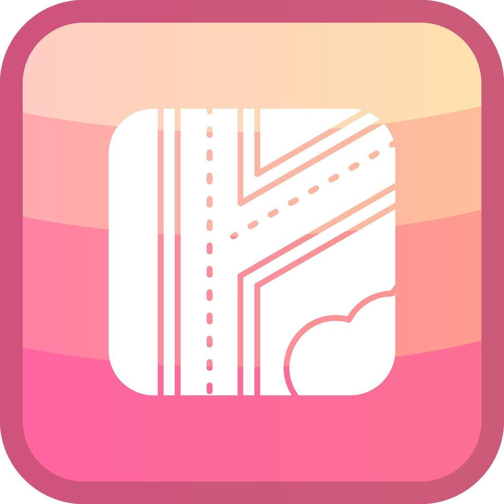 Road Glyph Squre Colored Icon vector