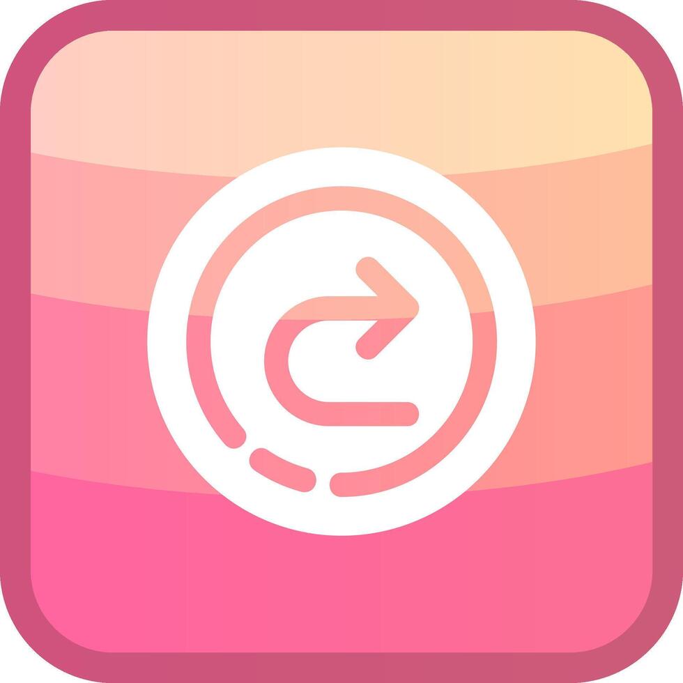 Forward Glyph Squre Colored Icon vector