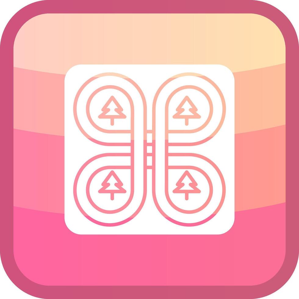 Overpass Glyph Squre Colored Icon vector