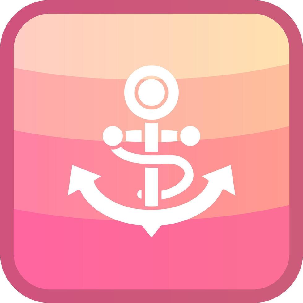 Anchor Glyph Squre Colored Icon vector
