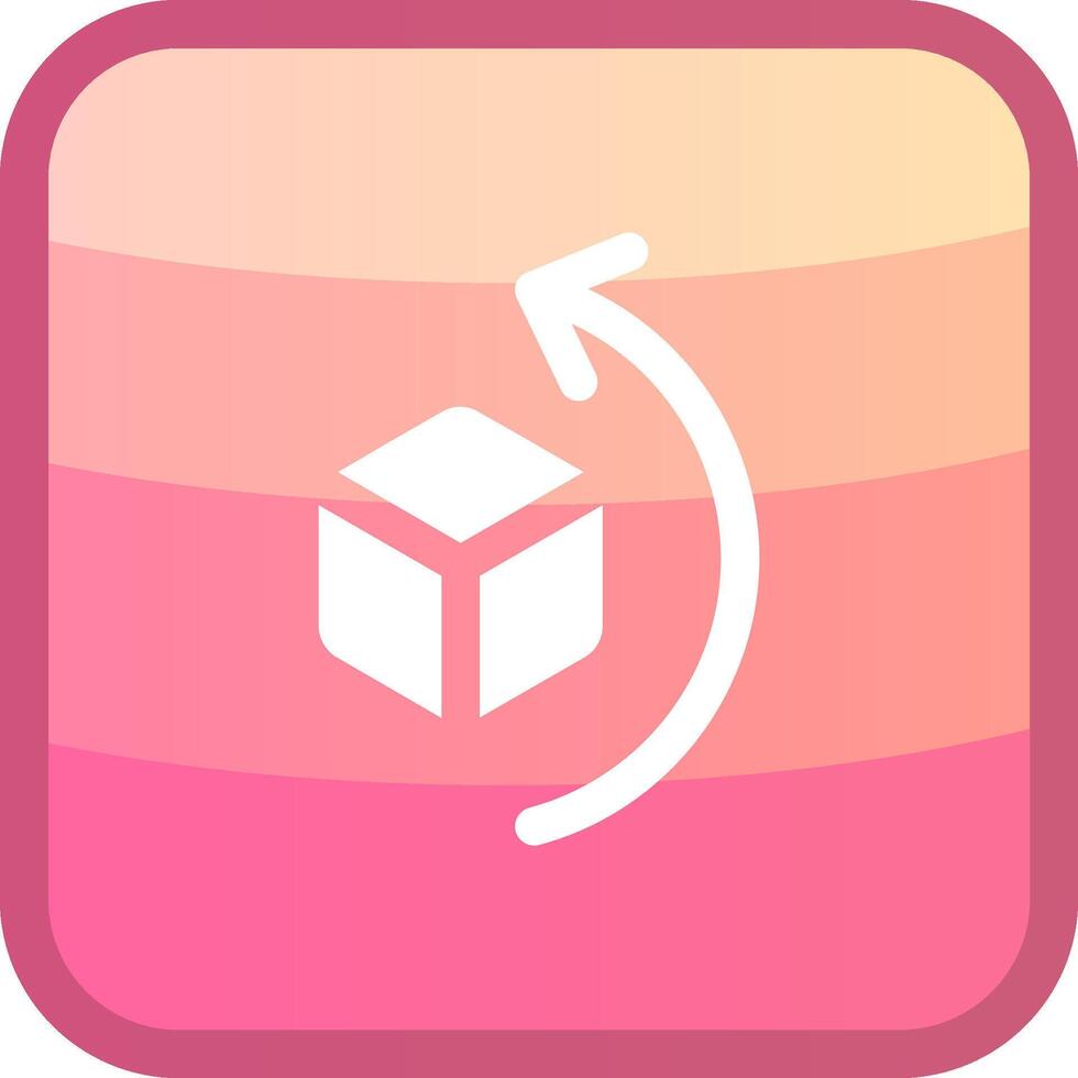 Rotate left Glyph Squre Colored Icon vector