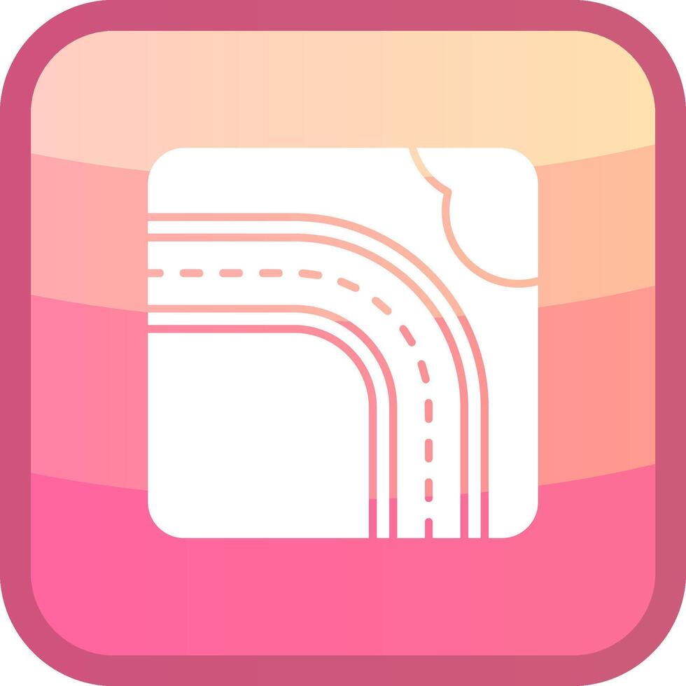 Highway Glyph Squre Colored Icon vector