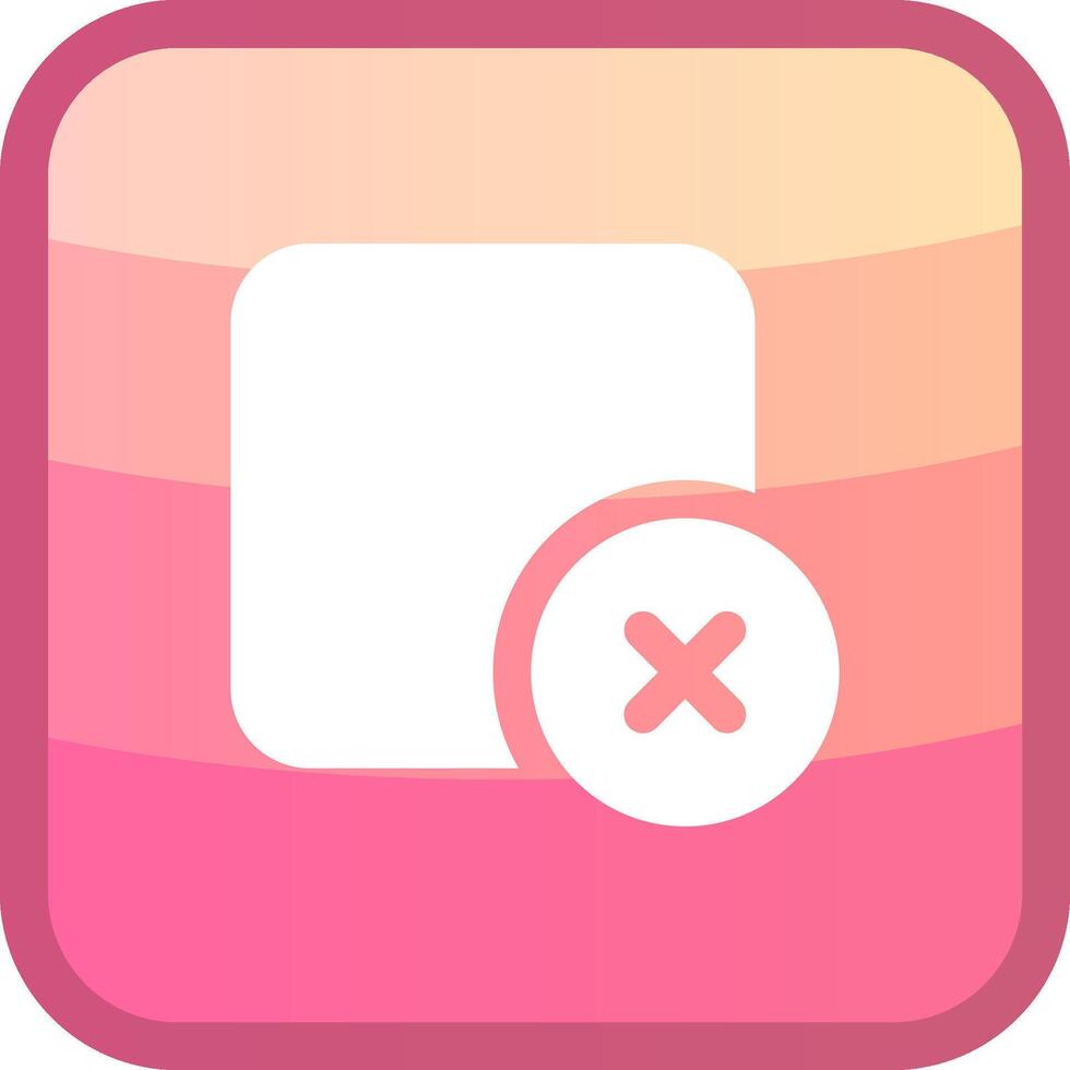 Delete square Glyph Squre Colored Icon vector
