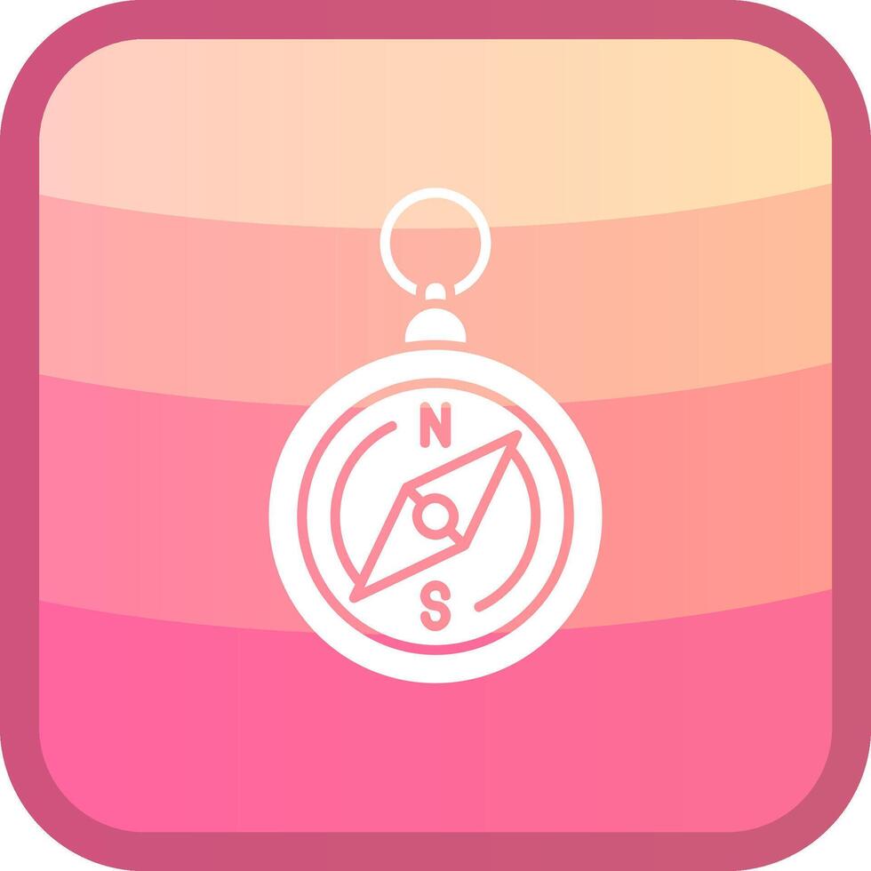 Compass Glyph Squre Colored Icon vector