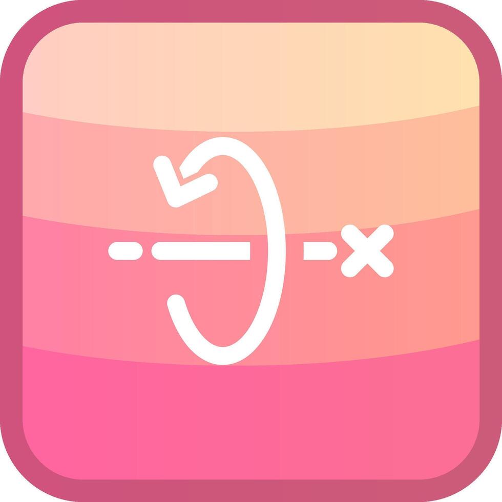 3d totate x axis Glyph Squre Colored Icon vector