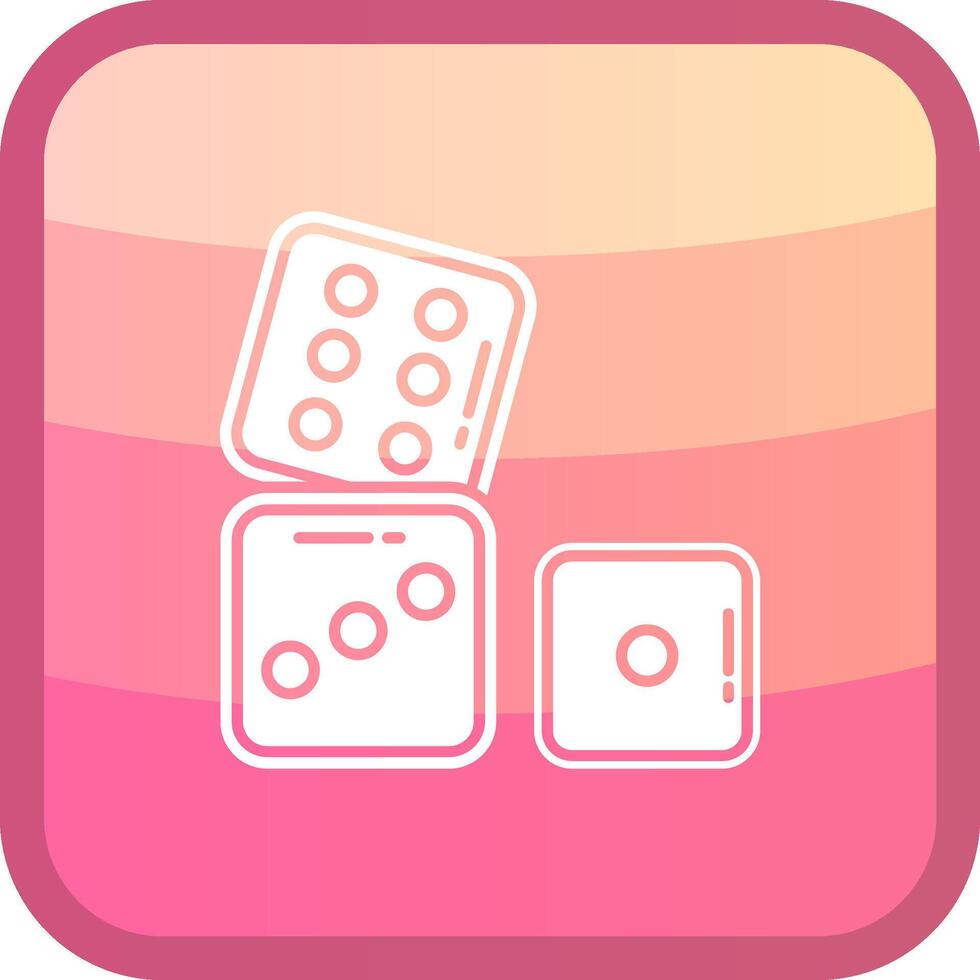 Dices Glyph Squre Colored Icon vector