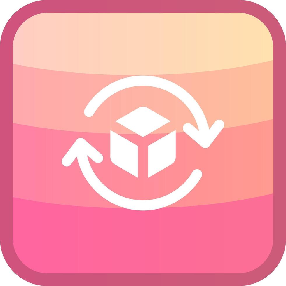 3d rotate 2 Glyph Squre Colored Icon vector