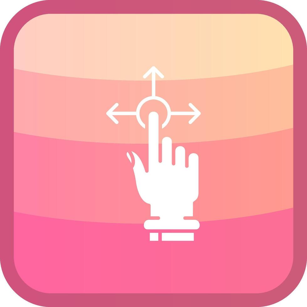 Hold and Move Glyph Squre Colored Icon vector