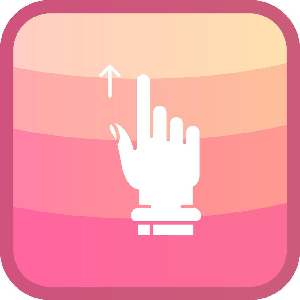 Swipe Up Glyph Squre Colored Icon vector