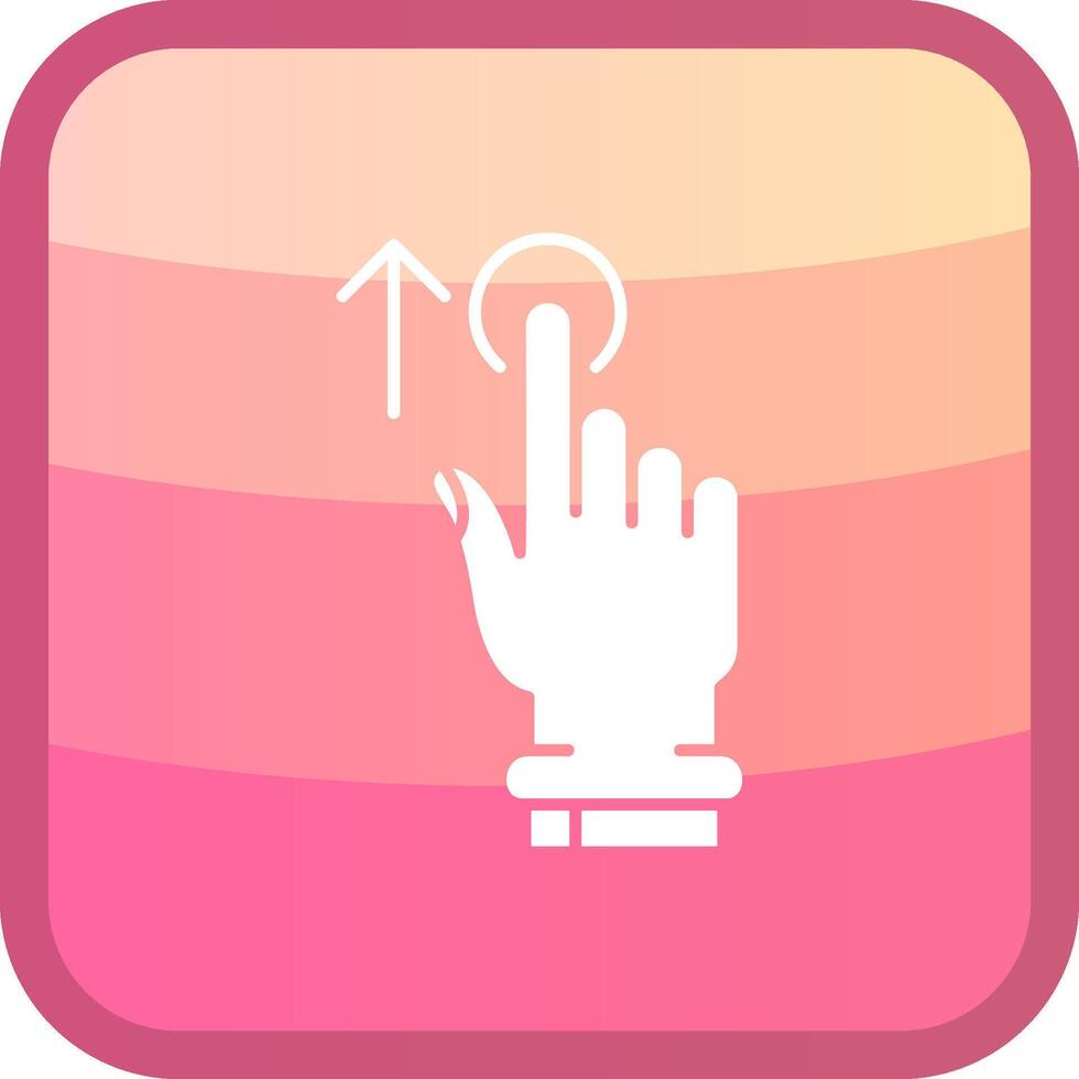 Tap and Move Up Glyph Squre Colored Icon vector