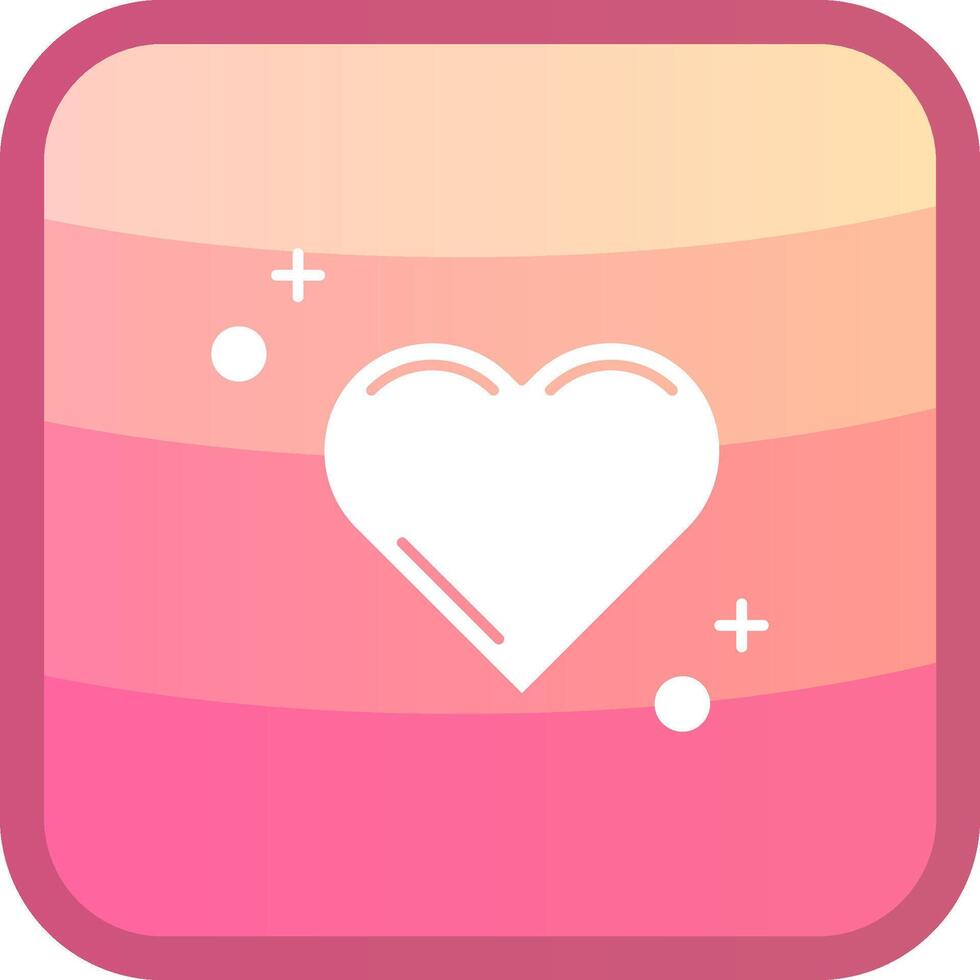 Hearts Glyph Squre Colored Icon vector