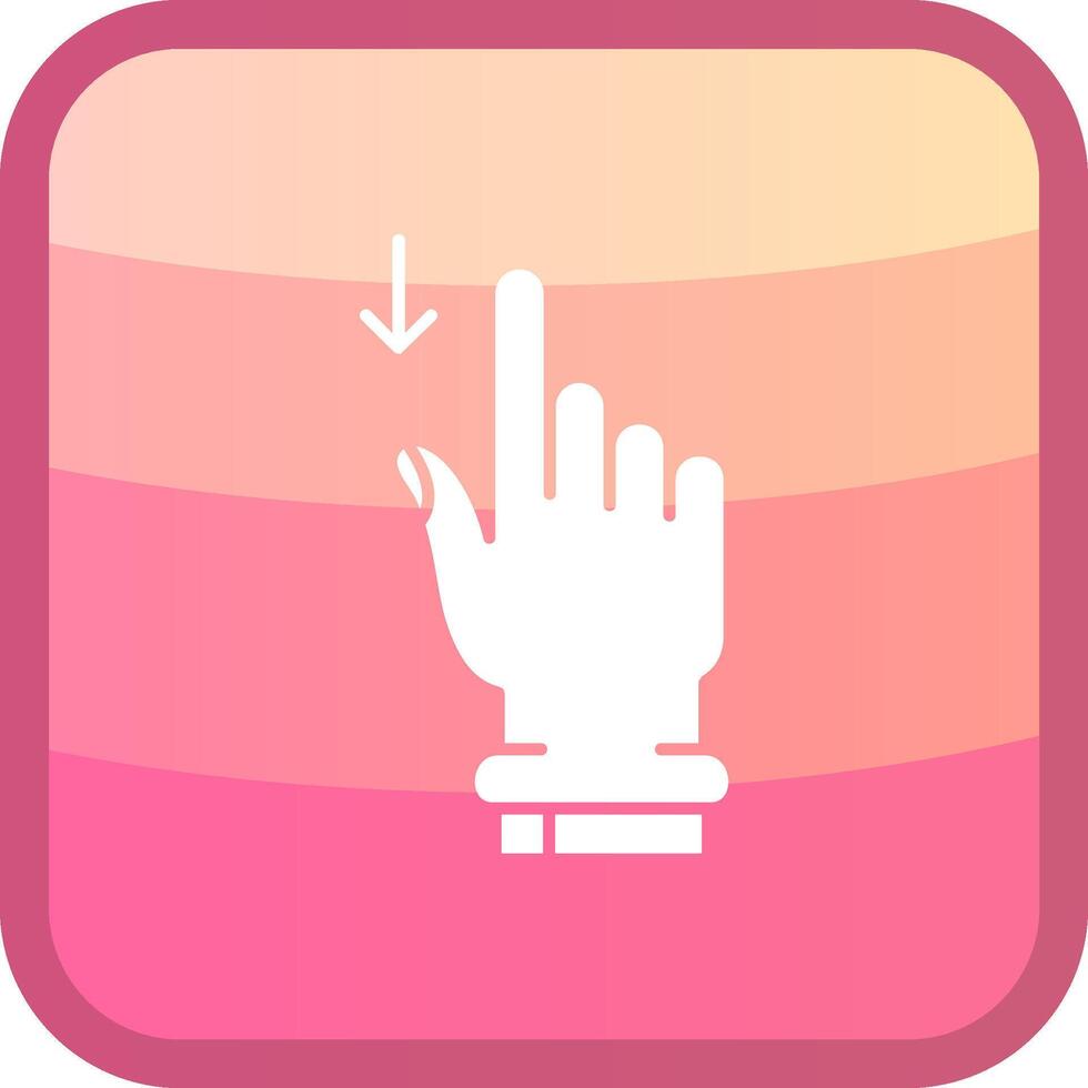 Swipe Down Glyph Squre Colored Icon vector