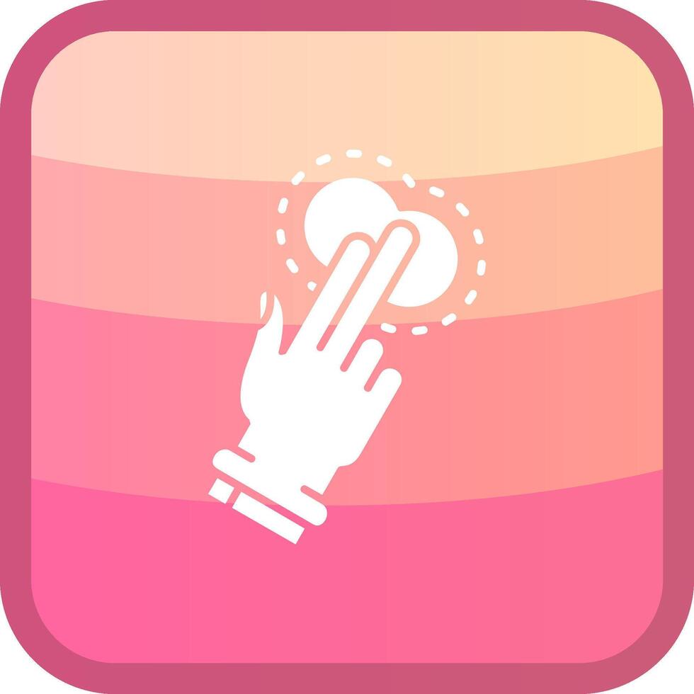 Two Fingers Tap Glyph Squre Colored Icon vector