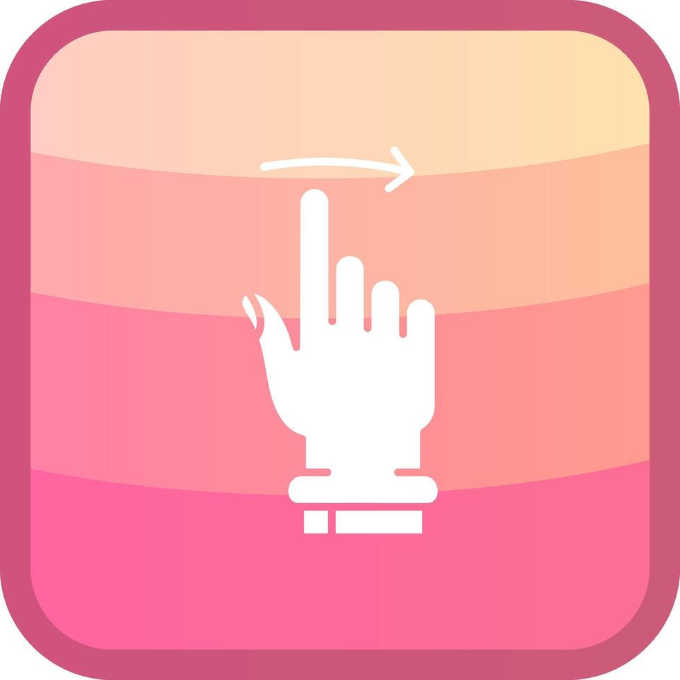 Swipe Right Glyph Squre Colored Icon vector