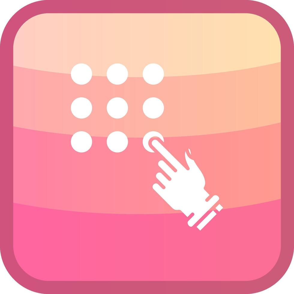 Password Lock Glyph Squre Colored Icon vector