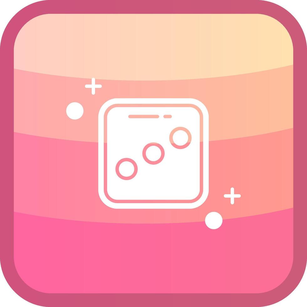 Dice three Glyph Squre Colored Icon vector