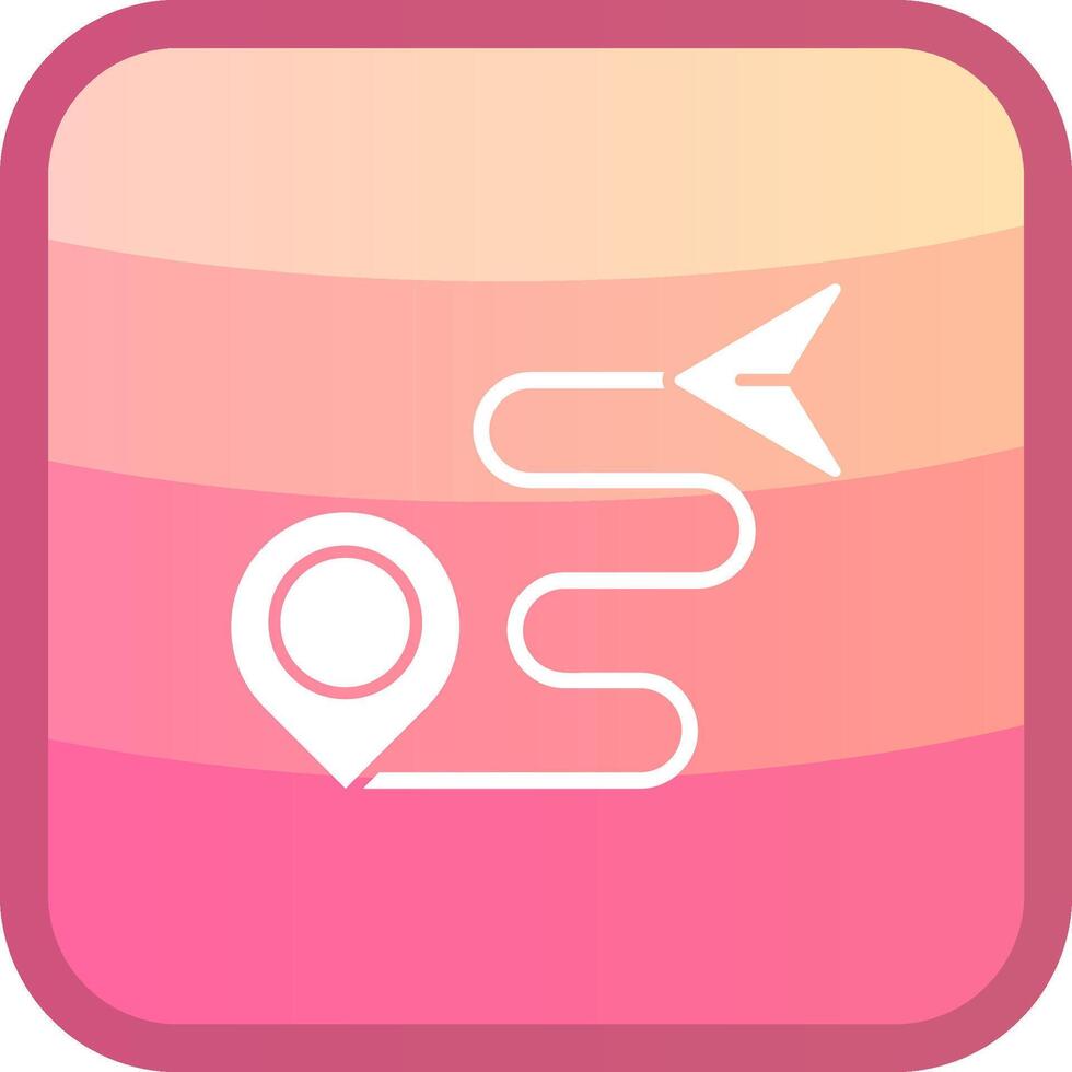 Route Glyph Squre Colored Icon vector