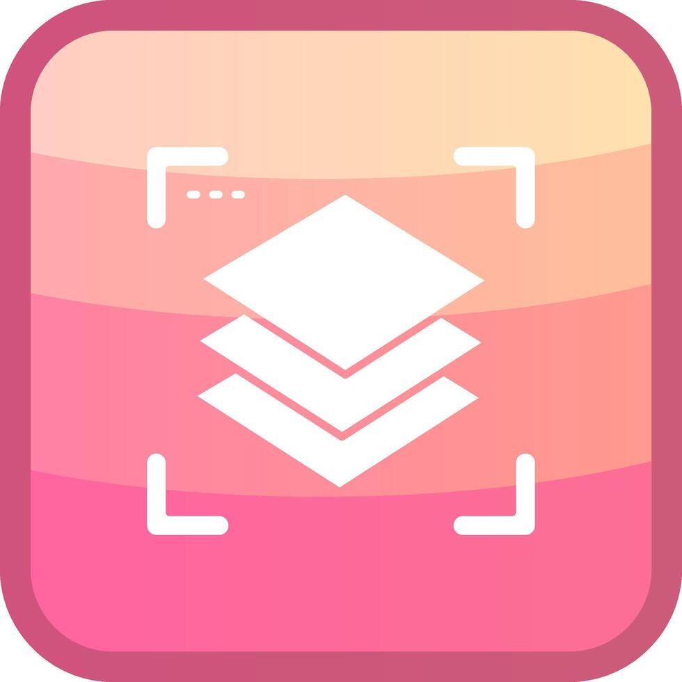 Layers Glyph Squre Colored Icon vector