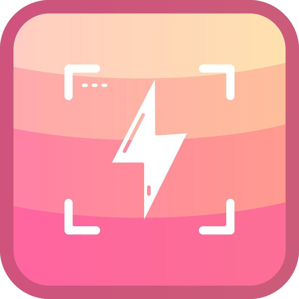 Flash Glyph Squre Colored Icon vector