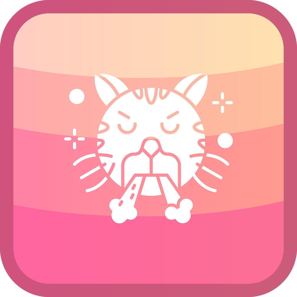 Angry Glyph Squre Colored Icon vector