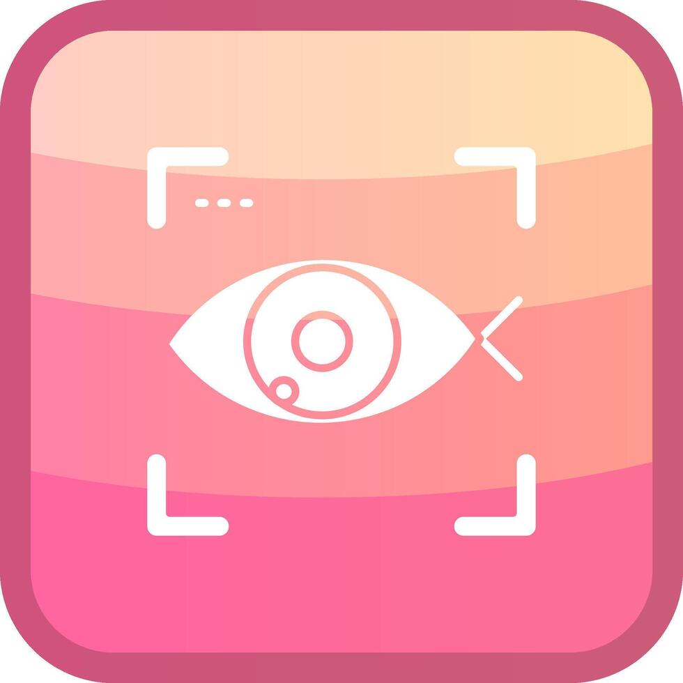 Fish eye Glyph Squre Colored Icon vector