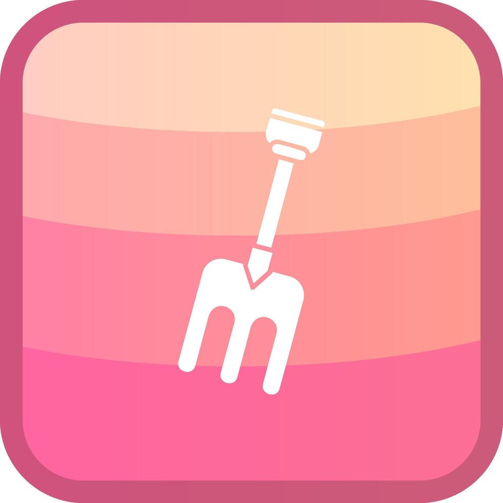 Fork Glyph Squre Colored Icon vector