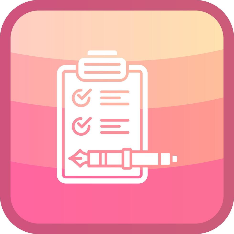 Check list Glyph Squre Colored Icon vector